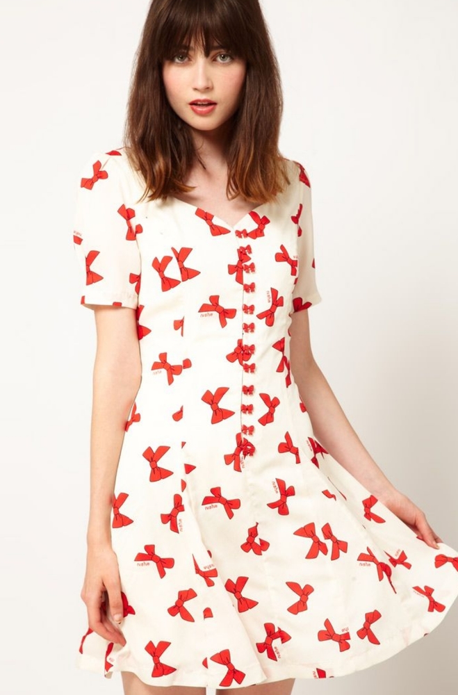 Nishe ASOS Bow Print Dress UK 8
